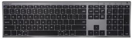 Rechargeable Quick Switch Bluetooth Keyboard for Three Devices, Space Gray