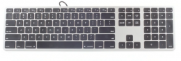 Wired Mac Keyboard & Hub + Volume Dial, Black/Silver