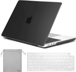 Hard Shell Case for 14.2" M1 MacBook Pro, Keyboard Skin & Cover, Black