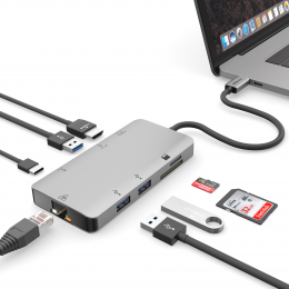 USB-C Multimedia Hub Adapter 8 Ports with Power Delivery
